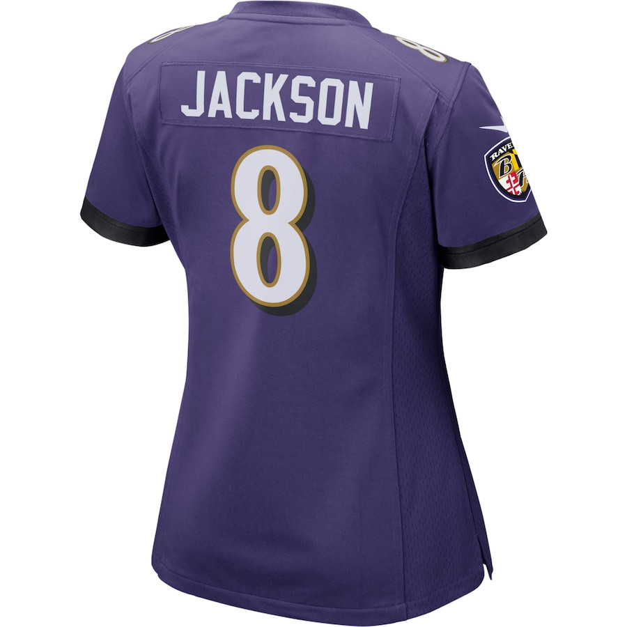 Lamar Jackson 8 Baltimore Ravens Women's Game Player Jersey - Purple