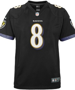 Lamar Jackson 8 Baltimore Ravens Youth Game Jersey - Black
