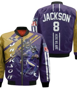 Lamar Jackson Baltimore Ravens 3D Jersey Bomber Jacket