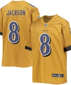 Lamar Jackson Baltimore Ravens Inverted Team Game Jersey - Gold Nfl