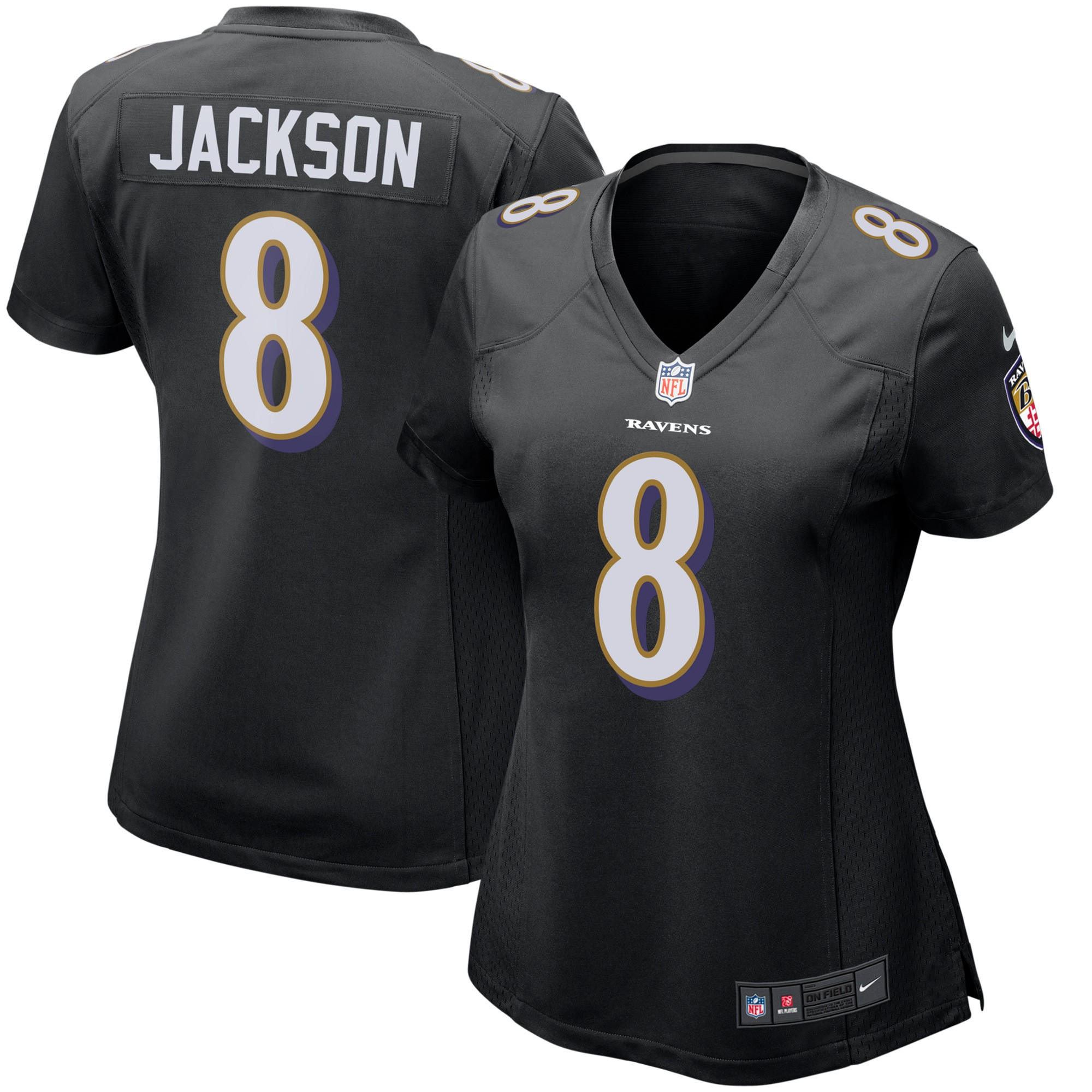 Lamar Jackson Baltimore Ravens Womens Game Event Jersey - Black Nfl