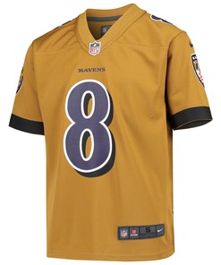 Lamar Jackson Baltimore Ravens Youth Inverted Game Jersey - Gold
