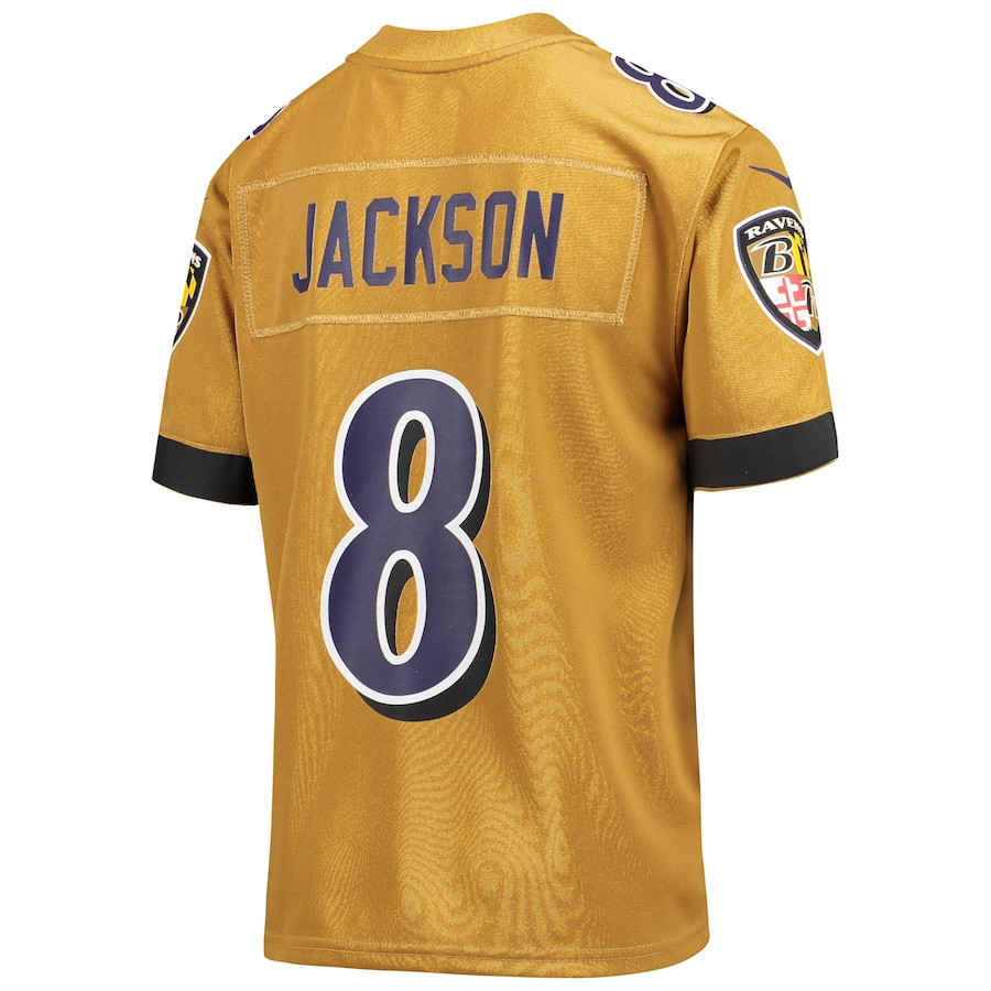 Lamar Jackson Baltimore Ravens Youth Inverted Game Jersey - Gold