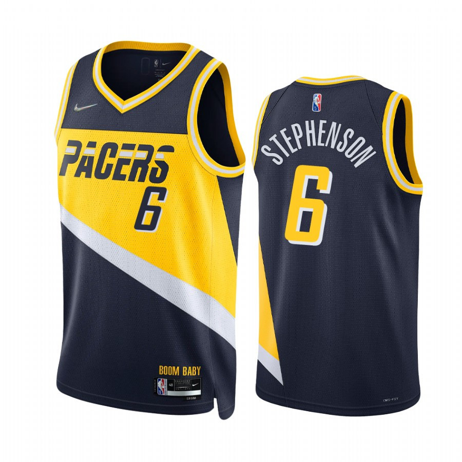 Lance Stephenson 6 2022-23 Indiana Pacers Navy City Edition Jersey 75th Diamond