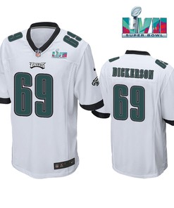 Landon Dickerson 69 Philadelphia Eagles Super Bowl LVII Game Player Men Jersey - White