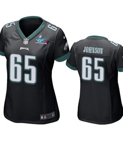 Lane Johnson 65 Philadelphia Eagles Super Bowl LVII Black Game Jersey - Women