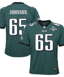 Lane Johnson 65 Philadelphia Eagles Super Bowl LVII Champions 2 Stars 2 Stars Youth Game Jersey - Black