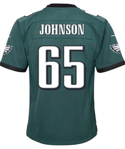 Lane Johnson 65 Philadelphia Eagles Super Bowl LVII Champions 2 Stars 2 Stars Youth Game Jersey - Black