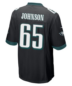 Lane Johnson 65 Philadelphia Eagles Super Bowl LVII Champions 2 Stars Men Game Jersey - Black
