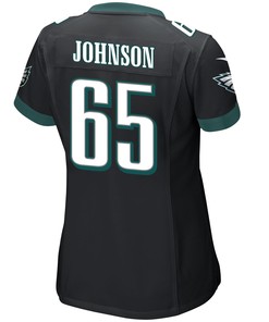 Lane Johnson 65 Philadelphia Eagles Super Bowl LVII Champions 2 Stars Women Game Jersey - Black