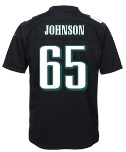 Lane Johnson 65 Philadelphia Eagles Super Bowl LVII Champions 2 Stars Youth Game Jersey - Black