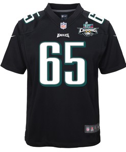 Lane Johnson 65 Philadelphia Eagles Super Bowl LVII Champions 2 Stars Youth Game Jersey - Black