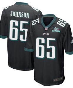 Lane Johnson 65 Philadelphia Eagles Super Bowl LVII Champions Men Game Jersey - Black