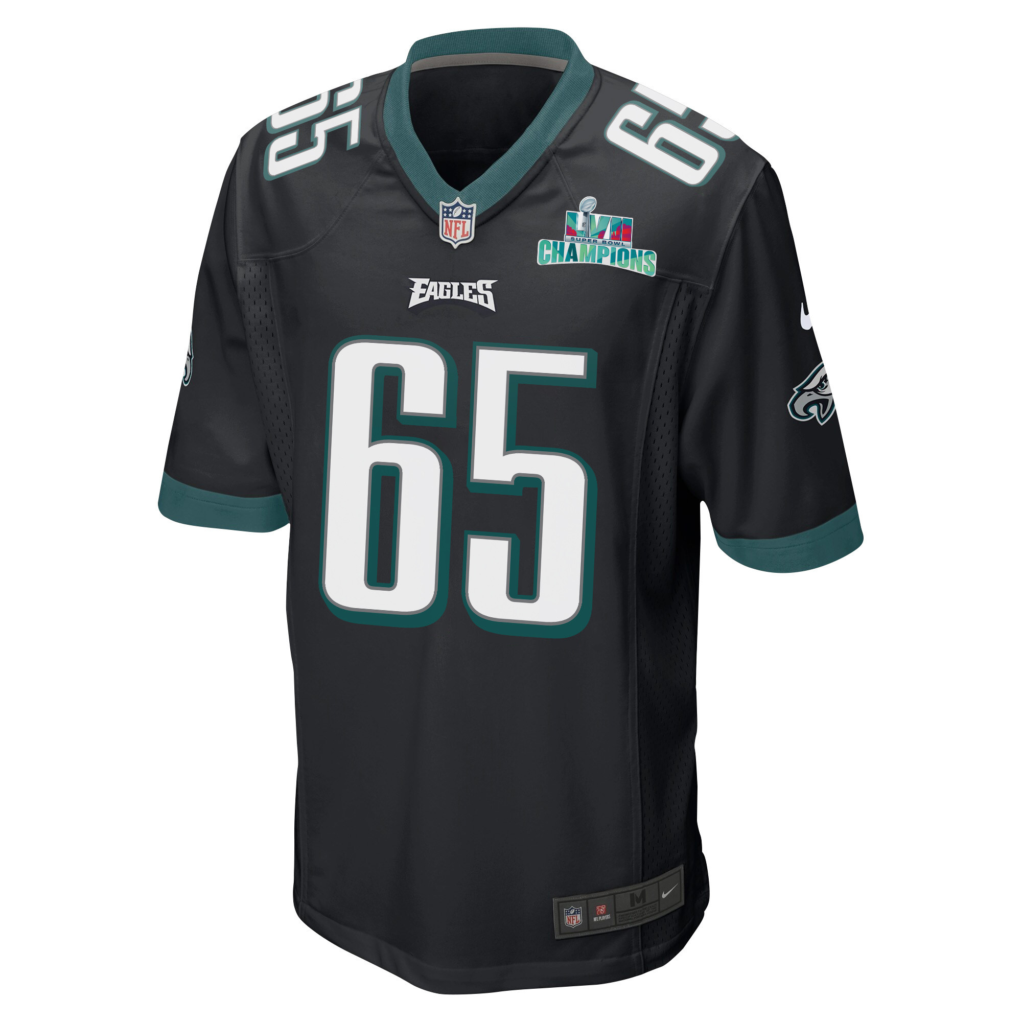Lane Johnson 65 Philadelphia Eagles Super Bowl LVII Champions Men Game Jersey - Black