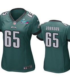 Lane Johnson 65 Philadelphia Eagles Super Bowl LVII Game Jersey - Women Green