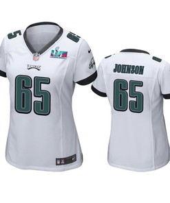 Lane Johnson 65 Philadelphia Eagles Super Bowl LVII White Game Jersey - Women