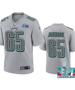 Lane Johnson 65 Philadelphia Eagles Super Bowl LVII Youth Atmosphere Game Jersey - Gray
