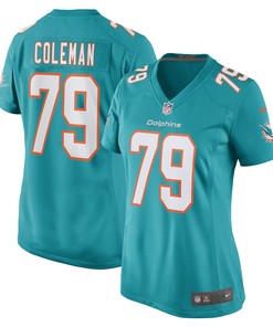 Larnel Coleman Miami Dolphins Womens Game Jersey - Aqua Nfl