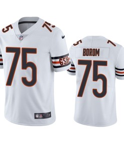 Larry Borom 75 Chicago Bears White Vapor Limited Jersey