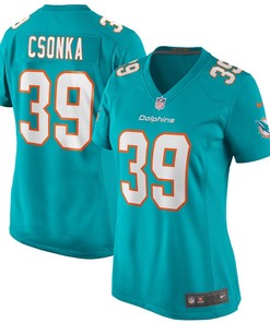 Larry Csonka 39 Miami Dolphins Women's Game Retired Player Jersey - Aqua