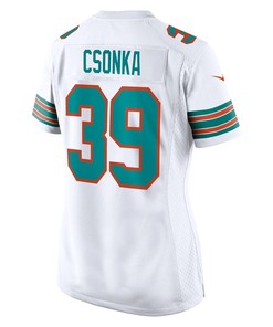 Larry Csonka 39 Miami Dolphins Women's Retired Player Jersey - White