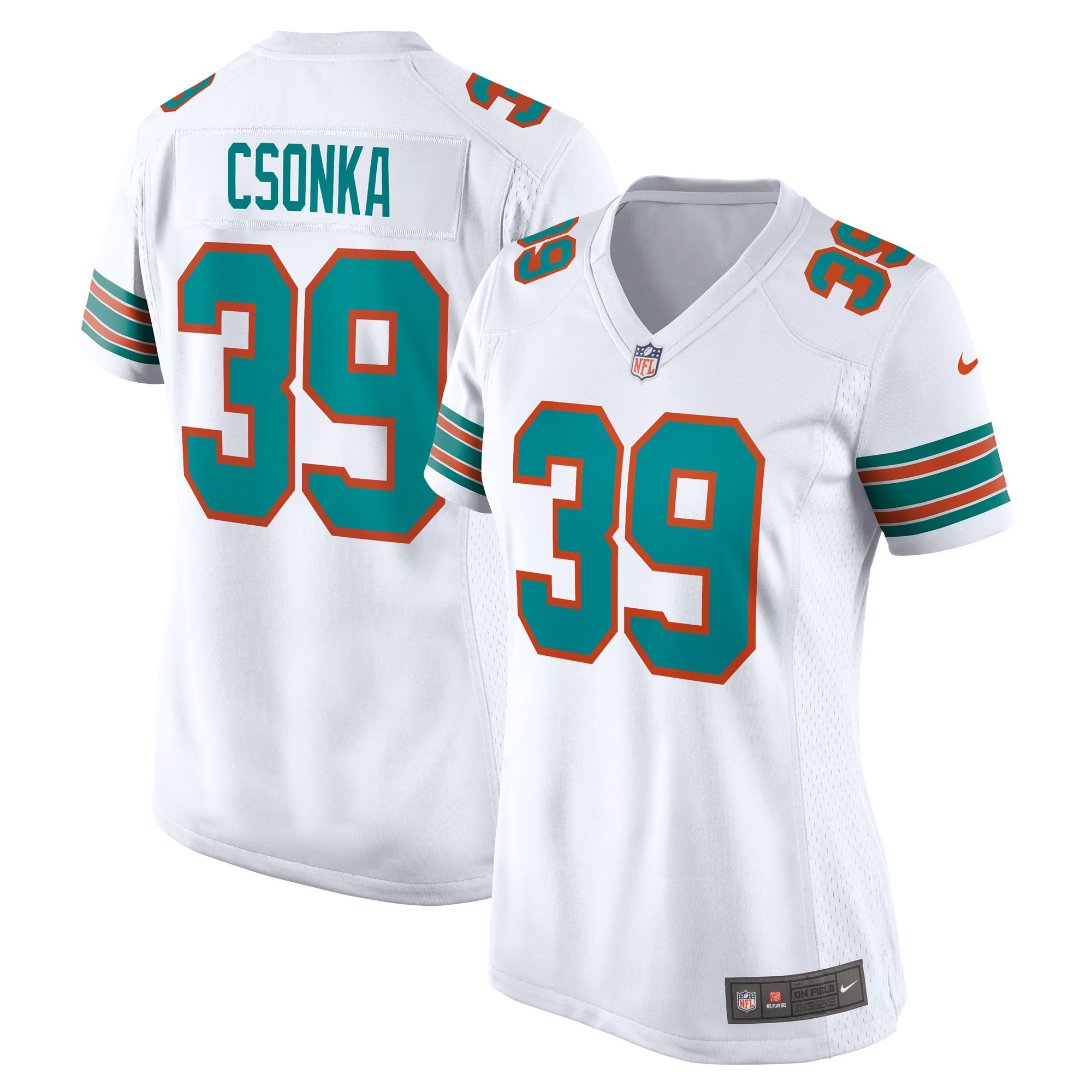 Larry Csonka Miami Dolphins Womens Retired Player Jersey - White Nfl