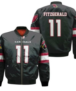 Larry Fitzgerald Arizona Cardinals Alternate Game Black 2019 Jersey Inspired Style Bomber Jacket