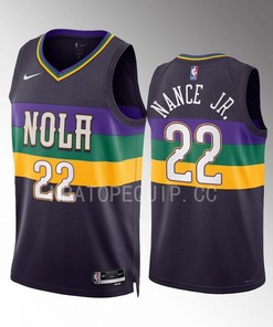 Larry Nance Jr. 22 New Orleans Pelicans Purple Jersey 2022-23 City Edition Swingman