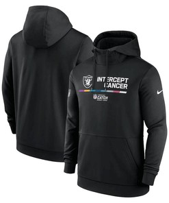 Las Vegas Raiders 2022 NFL Crucial Catch Therma Performance Pullover Hoodie - Black