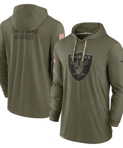 Las Vegas Raiders 2022 Salute to Service Tonal Pullover Men Hoodie - Olive