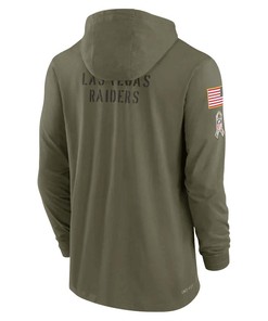 Las Vegas Raiders 2022 Salute to Service Tonal Pullover Men Hoodie - Olive