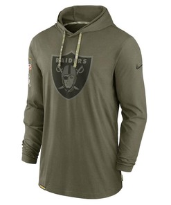 Las Vegas Raiders 2022 Salute to Service Tonal Pullover Men Hoodie - Olive