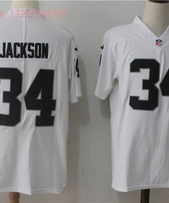 Las Vegas Raiders Bo Jackson #34 Nfl White Jersey Jersey