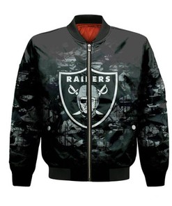 Las Vegas Raiders Bomber Jacket Camouflage Vintage  - NFL