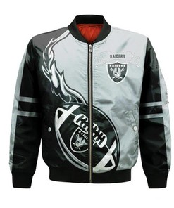 Las Vegas Raiders Bomber Jacket Flame Ball - NFL