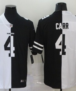 Las Vegas Raiders Derek Carr #4 Nfl 2020 Black And White Jersey