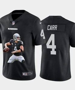Las Vegas Raiders Derek Carr #4 Nfl Portrait Brandedition Black Jersey