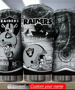 Las Vegas Raiders Engraved Tumbler - Custom Name Personalization