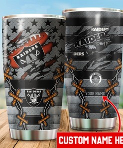 Las Vegas Raiders Insulated Tumbler - Custom Name, Keeps Drinks at Optimal Temperature