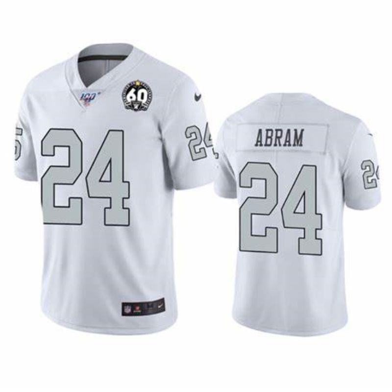 Las Vegas Raiders Johnathan Abram 24 Nfl 2020 White Jersey Bluefink