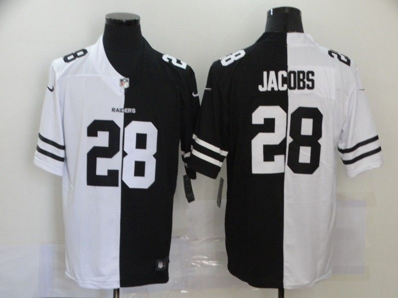 Las Vegas Raiders Josh Jacobs #28 Nfl 2020 Black And White Jersey