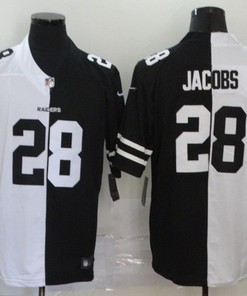 Las Vegas Raiders Josh Jacobs #28 Nfl 2020 Black And White Jersey