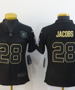 Las Vegas Raiders Josh Jacobs #28 Nfl 2020 Black Womens Jersey