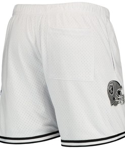 Las Vegas Raiders Logo Team White Mesh Shorts - Men