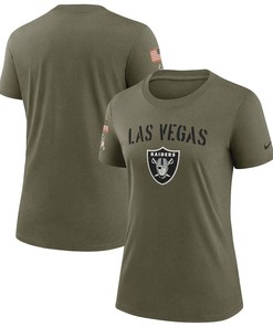 Las Vegas Raiders Women's 2022 Salute To Service Legend T-Shirt - Olive