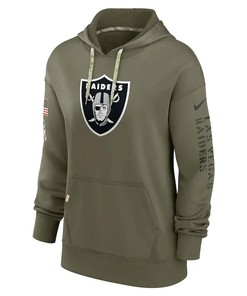 Las Vegas Raiders Women's 2022 Salute To Service Performance Pullover Hoodie - Olive
