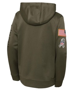 Las Vegas Raiders Youth 2022 Salute To Service Performance Pullover Hoodie - Olive
