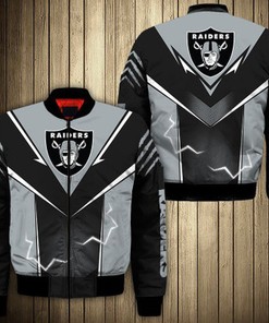 Las Vegas Raiders bomber Jacket lightning graphic gift for men
