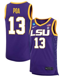 Last-Tear Poa 13 LSU Tigers 2023 NCAA Basketball Jersey - Purple