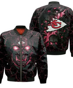 Lava Skull Kansas City Chiefs 3D Jersey Bomber Jacket